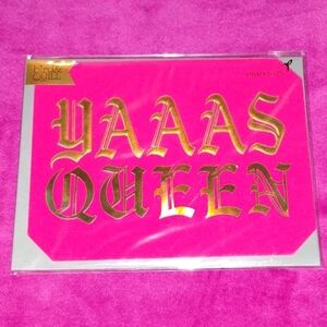 Bird & Quill By Papyrus - YAAAS QUEEN - Long May You Reign - Hot Pink Gold Card